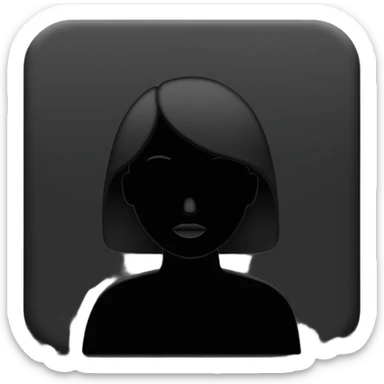 Minimalistic flat vector icon, iOS style, thin black outline on white background. Person silhouette. Black, completely monochrome, matte.  sticker