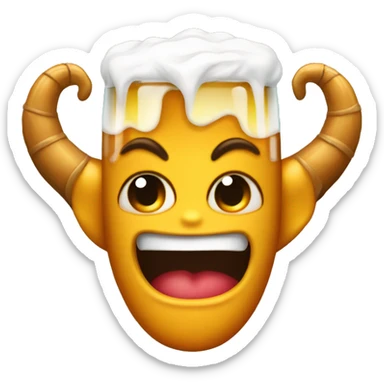 Diablito con una cerveza  sticker