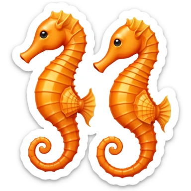 Orange seahorse sticker