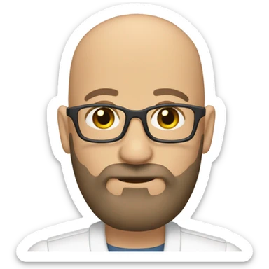Bald, Caucasian, Psychotherapist with a brown full beard sticker