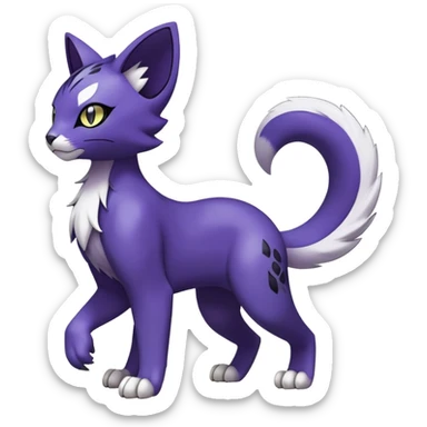 Liepard-Delcatty-Pokémon-Fakémon-hybrid-creature (full body) sticker