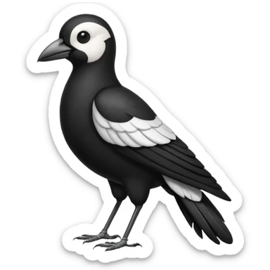 I want a magpie emoji standing that is bald sticker