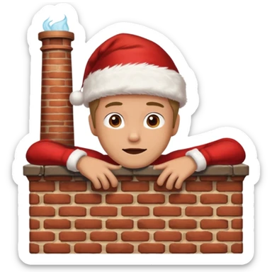 Cristmas male lie down on a chimney sticker