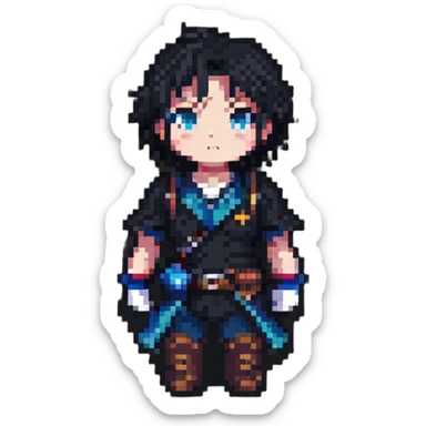 Magic anime game with magical elements and anime character sticker