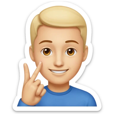 A classic emoji nose, no face, with a pointer finger touching the tip of it, combine these two 👆🏼👃🏼 sticker