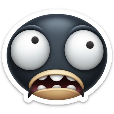 A midge (very tiny fly from scotland) looking like a vampire (with two protruding teeth), view from face/profile, looking like aggresive, looking cute sticker