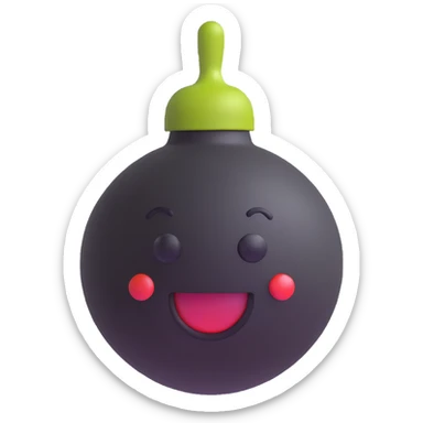black peppercorn icon, 3D emoji style, volumetric and realistic, no background sticker