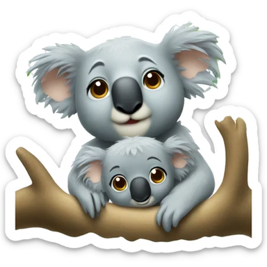 koala with sea girl  sticker