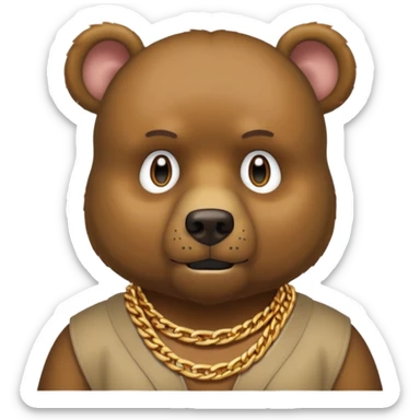 kanye west bear swears profusely sticker
