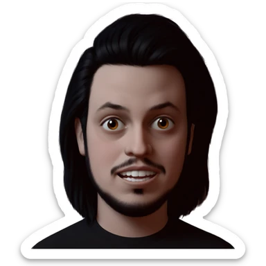 boy with black hair portrait sticker