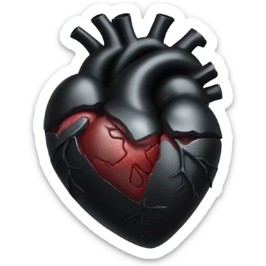 Black anatomical heart sticker