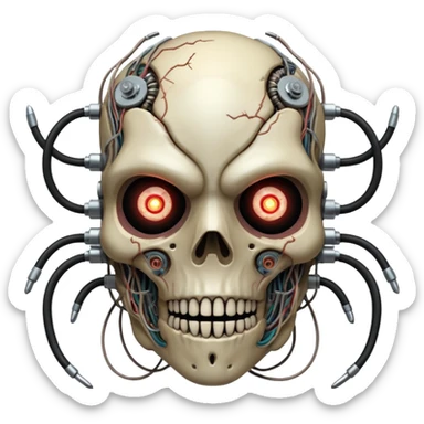 horror bionic monster sticker