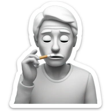 Sad face smoking sticker