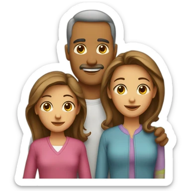 Family Father Mother and two daughters sticker