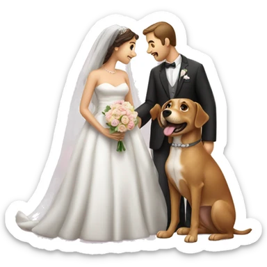 a dog geting married sticker