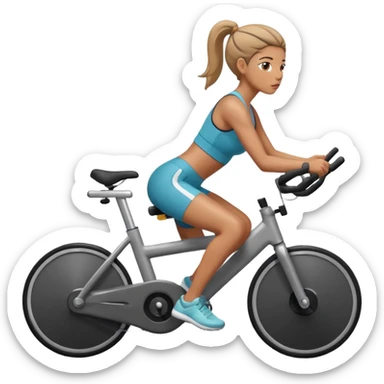 Bicycles Ergonomic bicycle of gym: seated woman  sticker