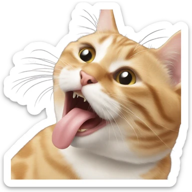 Cat licking me sticker
