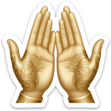  prayer hands light gold sticker