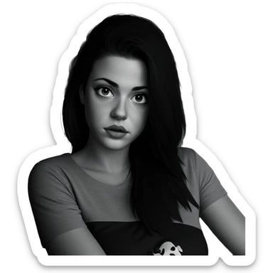 monochrome portrait of a girl sticker