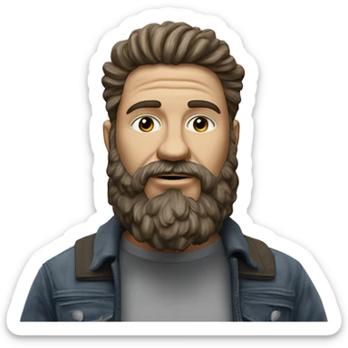 A hyperrealistic 3D artwork featuring a парень в худи на голове капюшон wear like  bursting through a card, with dramatic lighting, monochromatic palette, and intricate details. The bearded , emerges lifelike from the card's surface in a cinematic  sticker