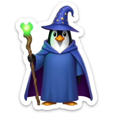 Penguin Wizard sticker