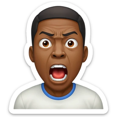 A black man shouting sticker