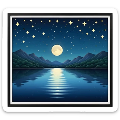 arkansas lake in the night sticker