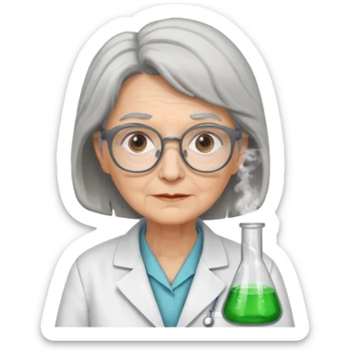 scientist professor old woman sticker