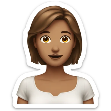 Woman with brown hair whit friend sticker