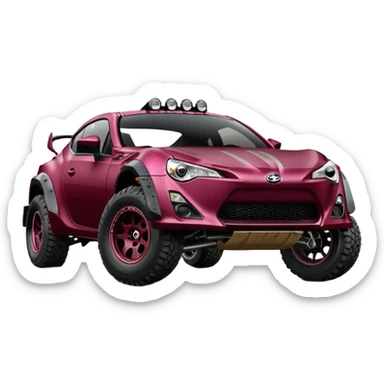 Distressed rusty old Extended wheelbase 2013 scion fr-s dark black cherry 4wd monster Baja desert stadium racer  sticker