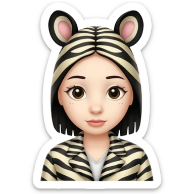 zebra Patterned Clothes  sticker