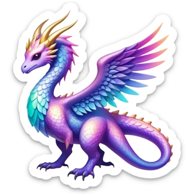 Epic divine legendary complex detailed iridescent gradients aesthetic-Fakémon-creature-scenery sticker