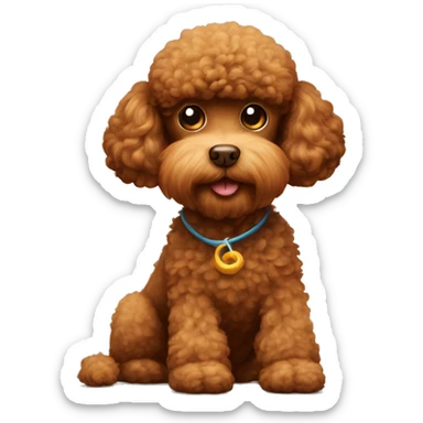 Brown poodle with a monkey on his backe sticker