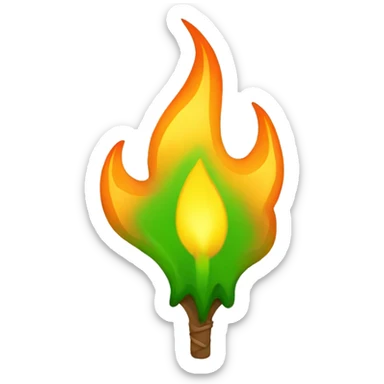 antorcha de fuego verde sticker