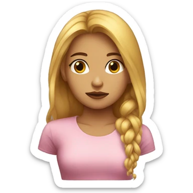 Una  chica de pelo lizo triste  sticker