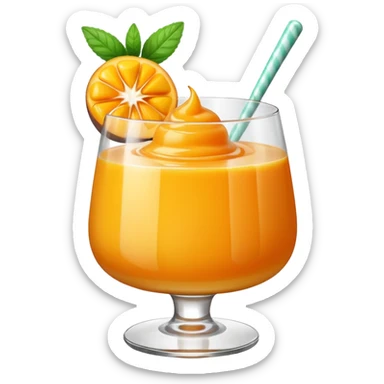 mango pudding in fancy glass sticker