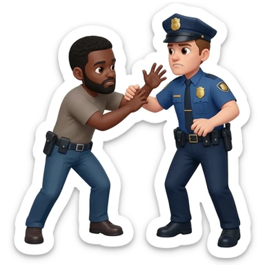 Black man getting beat by white cop sticker