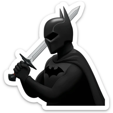 a dark Knight with a long sowrd stanting his face is cowered with knight helmet sticker