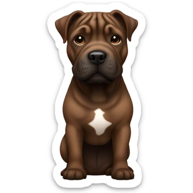 dark brown brindle shar pei pitbull mix sticker