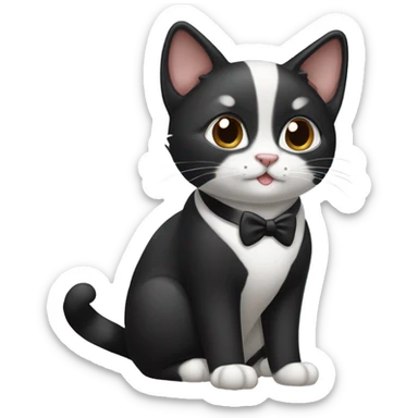 Adorable Tuxedo cat  sticker