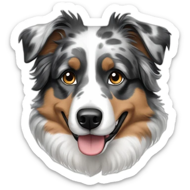Grey black white Blue Merle Australian shepherd sticker