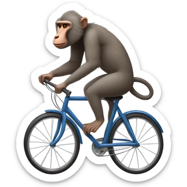 Baboon riding bike sticker