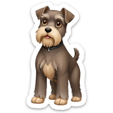 brown schnauzer dog full body sticker