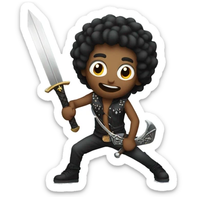 Rockstar holding sword sticker