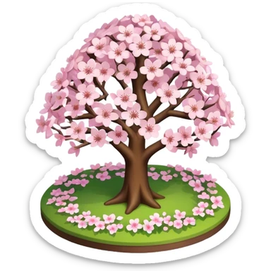 Spring cherry blossom tree isometric  sticker