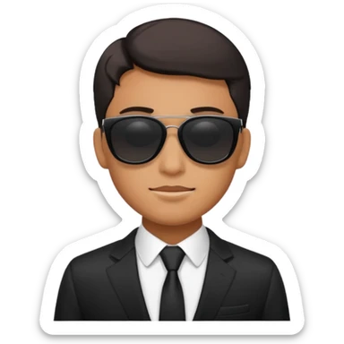 black-suited special agent wearing black sunglasses sticker
