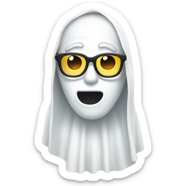 the ghost with the glasses sticker
