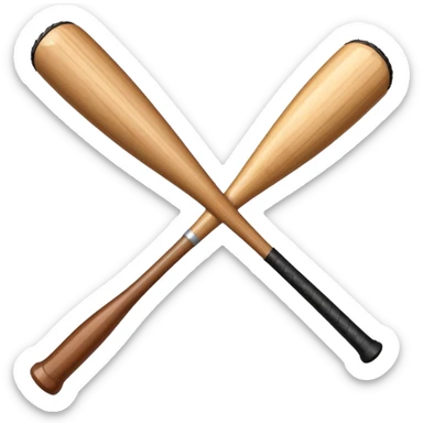 short thick brown baseball bat slightly angled sticker
