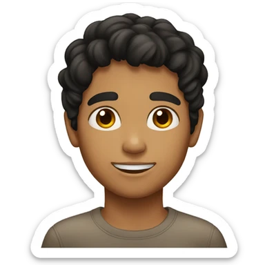 black haired boy with tan skin sticker