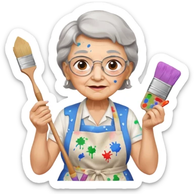 Grandma is painting 🖼️🎨👵🏻  sticker